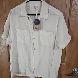 Men's Off-White Casual Button Down Shirt